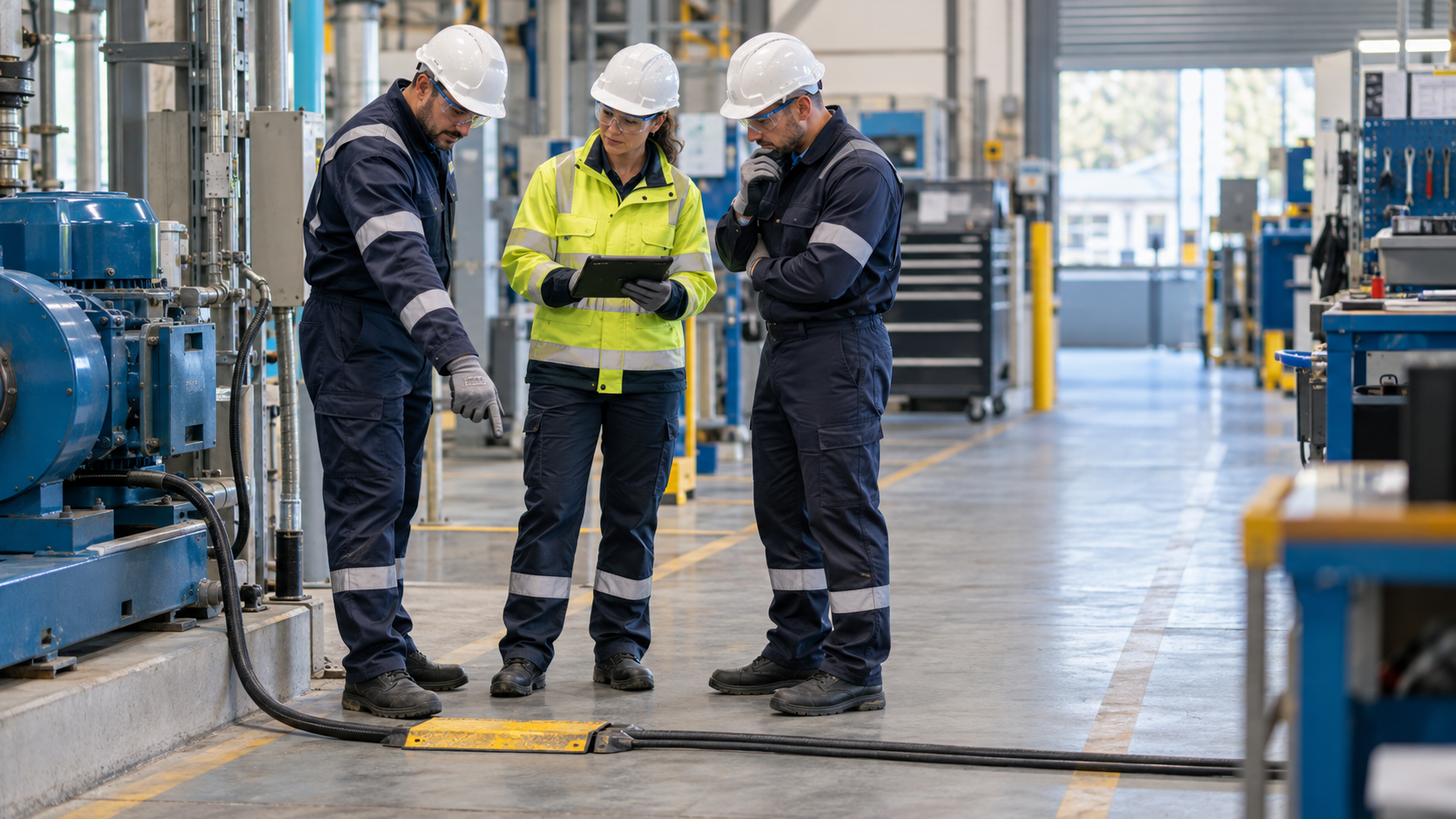 Engineering team identifying a changed condition during a point-of-work risk assessment